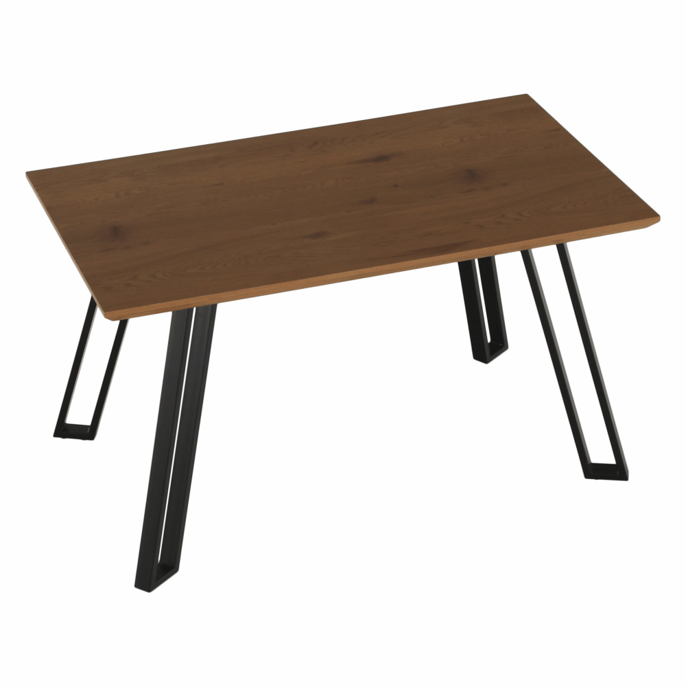 Masă dining, stejar/negru, 140x83 cm, PEDAL
