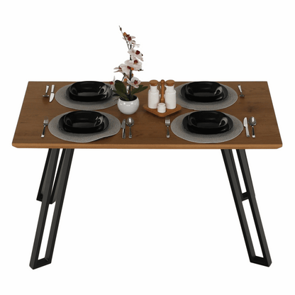 Masă dining, stejar/negru, 140x83 cm, PEDAL