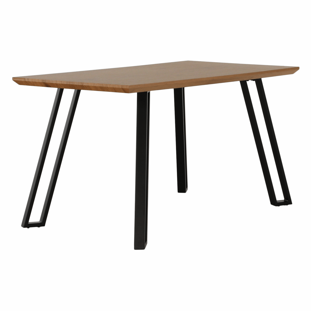 Masă dining, stejar/negru, 140x83 cm, PEDAL