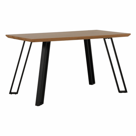 Masă dining, stejar/negru, 140x83 cm, PEDAL