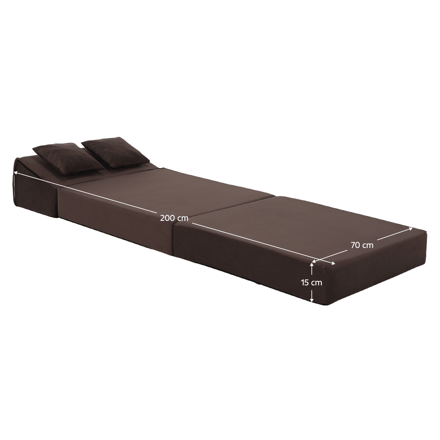 Saltea pliabilă/fotoliu extensibil, 2 in 1, maro Taupe, PELOS