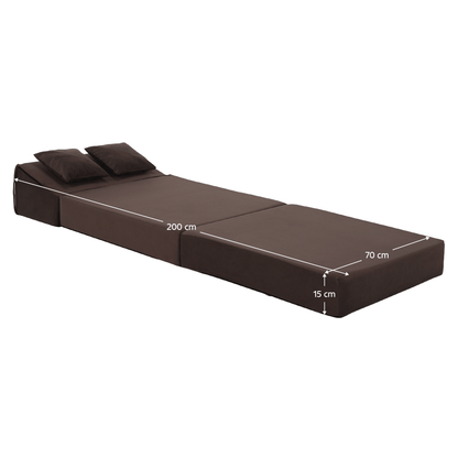 Saltea pliabilă/fotoliu extensibil, 2 in 1, maro Taupe, PELOS