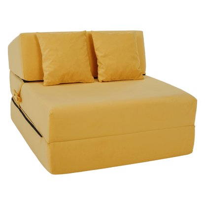 Saltea pliabilă/fotoliu extensibil, 2 in 1, galben, PELOS