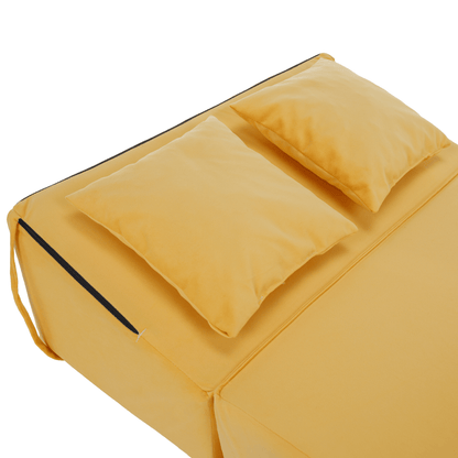 Saltea pliabilă/fotoliu extensibil, 2 in 1, galben, PELOS