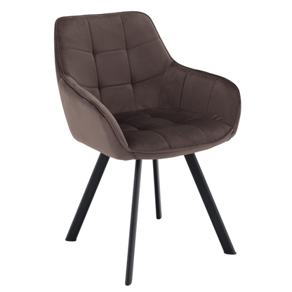 Scaun de design, gri-maronie Velvet/negru, PETIN