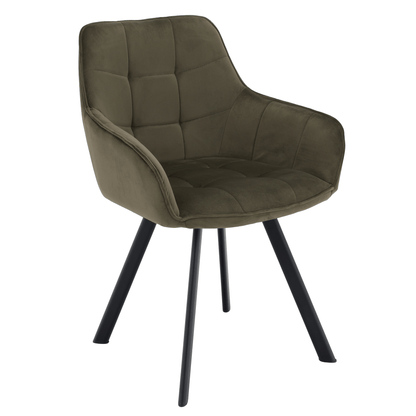 Scaun de design, Velvet verde/negru, PETIN