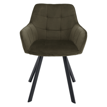 Scaun de design, Velvet verde/negru, PETIN
