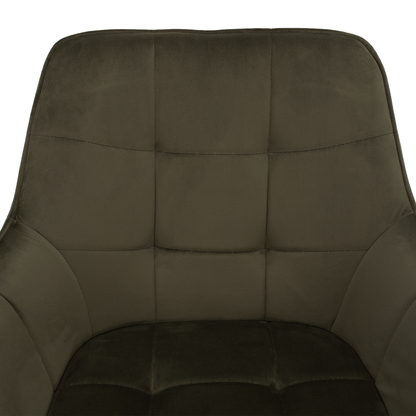 Scaun de design, Velvet verde/negru, PETIN