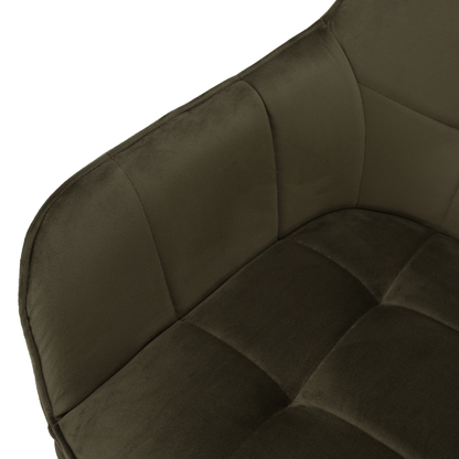 Scaun de design, Velvet verde/negru, PETIN