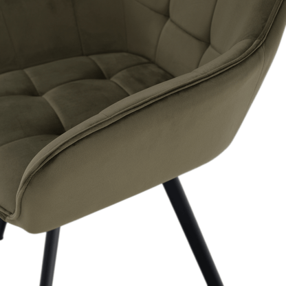 Scaun de design, Velvet verde/negru, PETIN