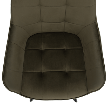 Scaun de design, Velvet verde/negru, PETIN