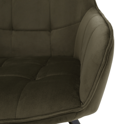 Scaun de design, Velvet verde/negru, PETIN