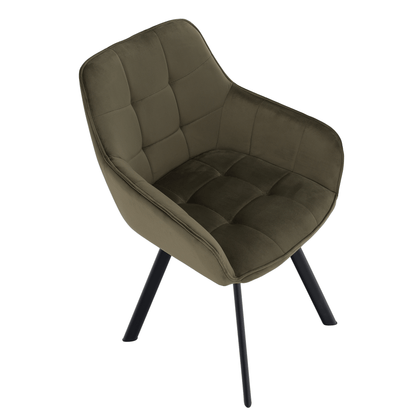 Scaun de design, Velvet verde/negru, PETIN