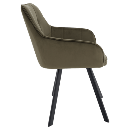 Scaun de design, Velvet verde/negru, PETIN