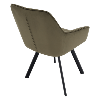 Scaun de design, Velvet verde/negru, PETIN