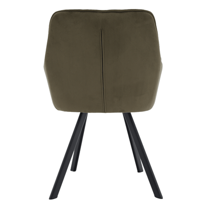 Scaun de design, Velvet verde/negru, PETIN