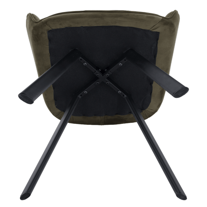 Scaun de design, Velvet verde/negru, PETIN