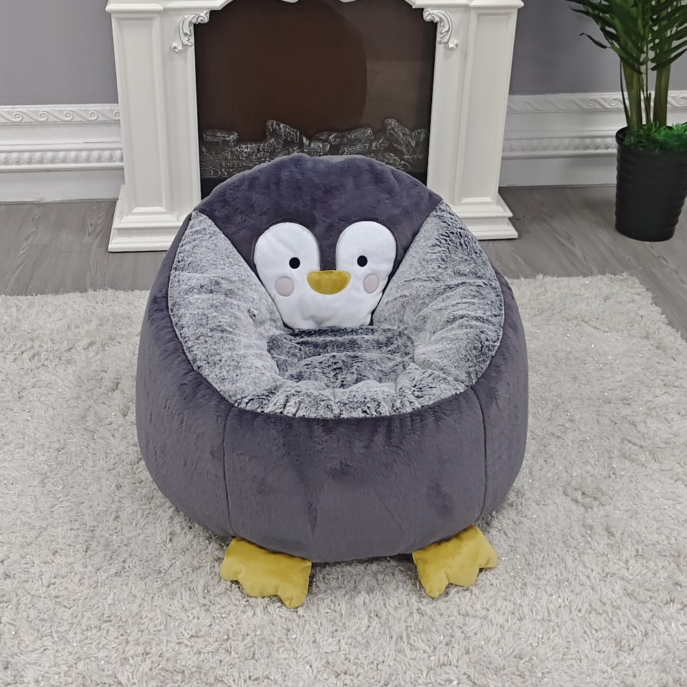 Fotoliu tip sac pinguin, gri, PINGO