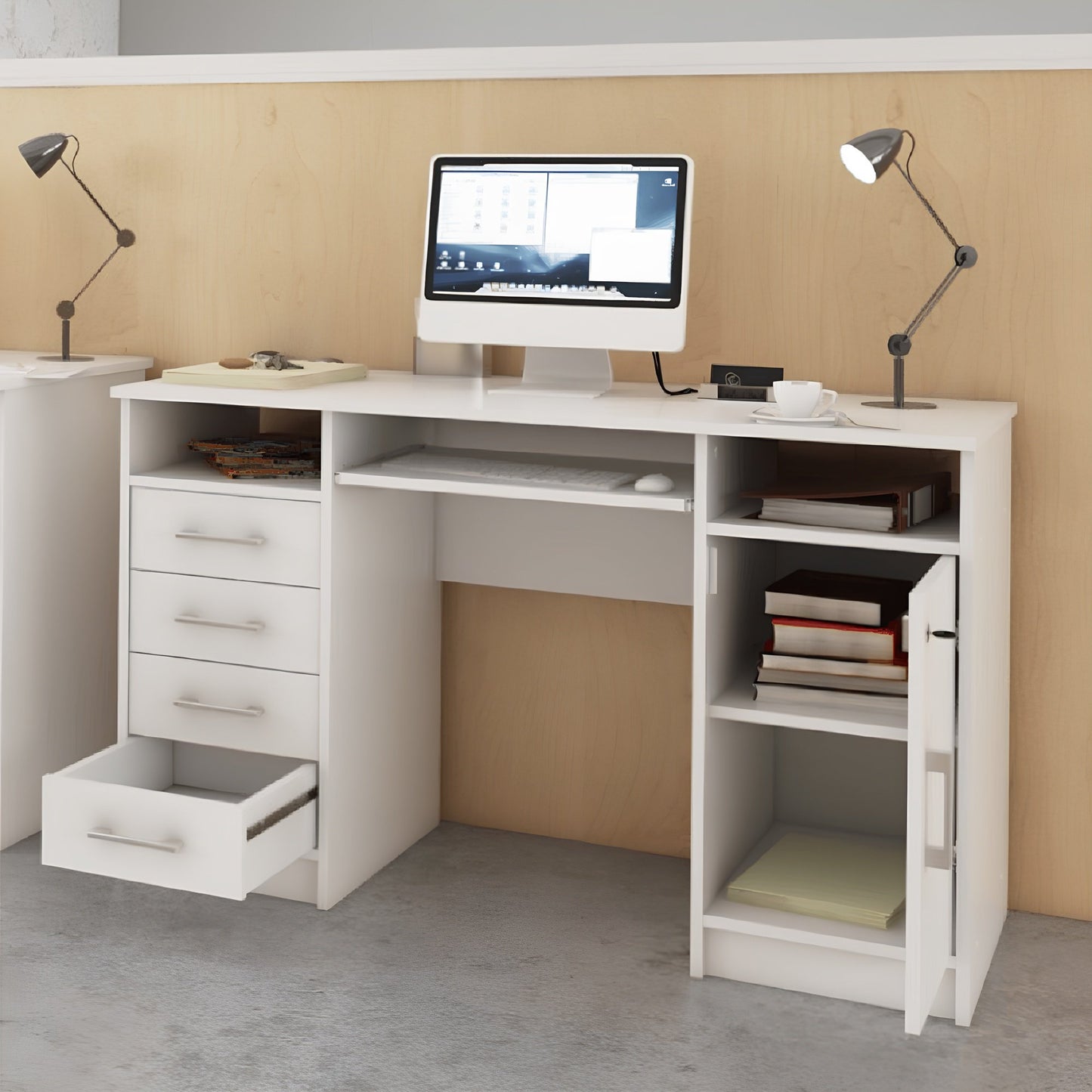 masă PC, alb, B9 NEW