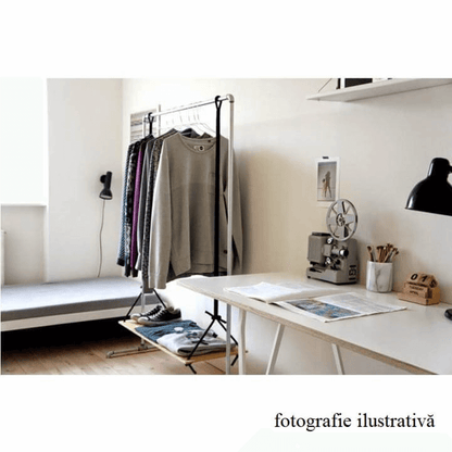 Cuier mobil, inox/plastic negru, DOLFO NEW