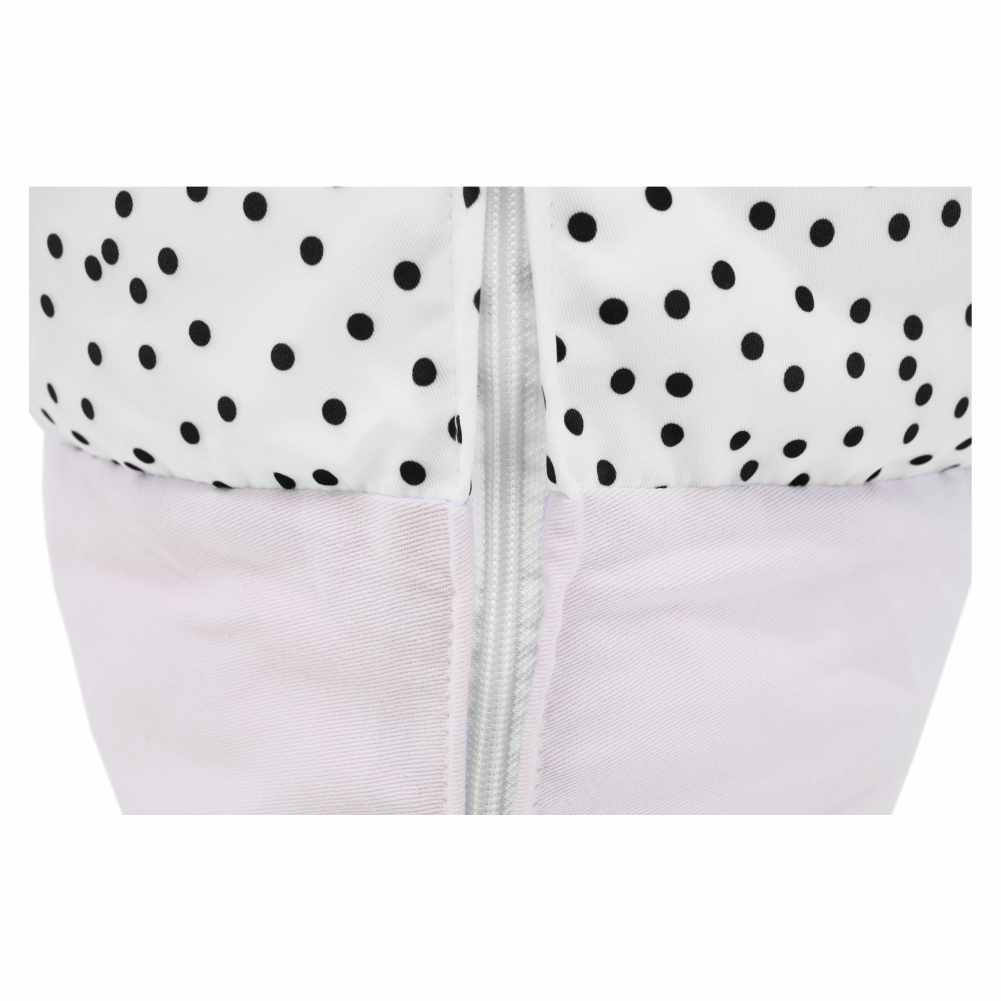 Fotoliu tip sac, alb/roz/gri, POMPOM