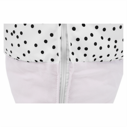 Fotoliu tip sac, alb/roz/gri, POMPOM
