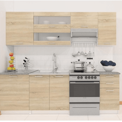 Dulap pentru produse alimentare, stejar sonoma/alb, deschidere dreapta, FABIANA S - 60/210