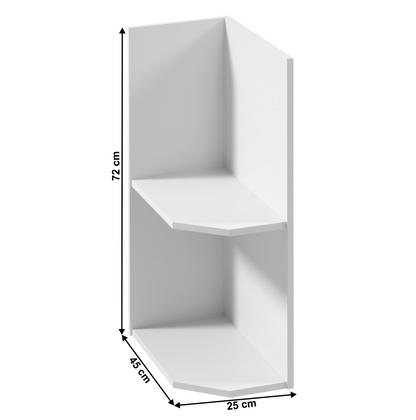 Dulap inferior cu două rafturi D25PZ, model stânga, alb, PROVENCE