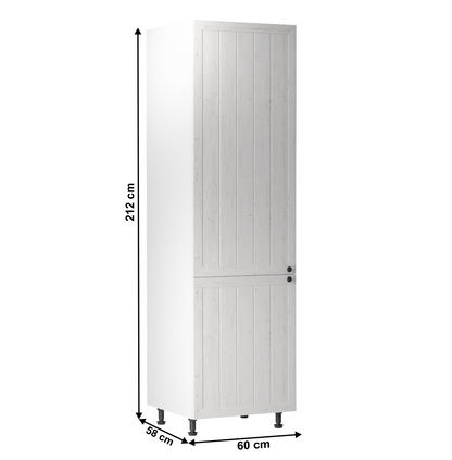 Dulap  inferior pentru frigider încorporat D60ZL, model stânga, alb/pin Andersen, PROVENCE