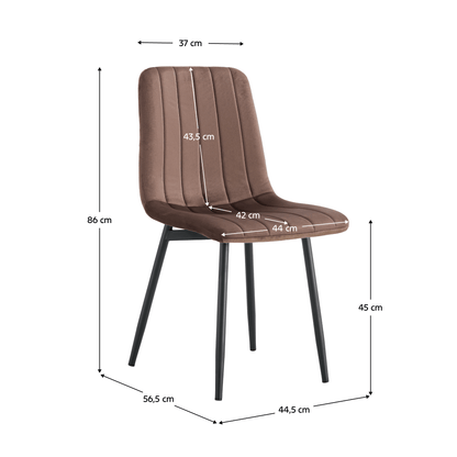 Scaun, material Velvet maro / negru, RAMITA TIP 1
