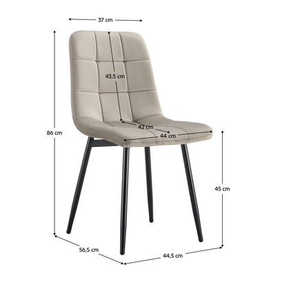 Scaun, material Velvet gri-maro Taupe/negru, RAMITA TIP 3