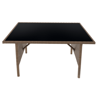 Set de grădină din ratan, culoare naturală / gri deschis, RANDI