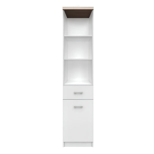 Etajeră 1D1S cu sertar, alb/stejar sonoma, universal, TOPTY TYP 04