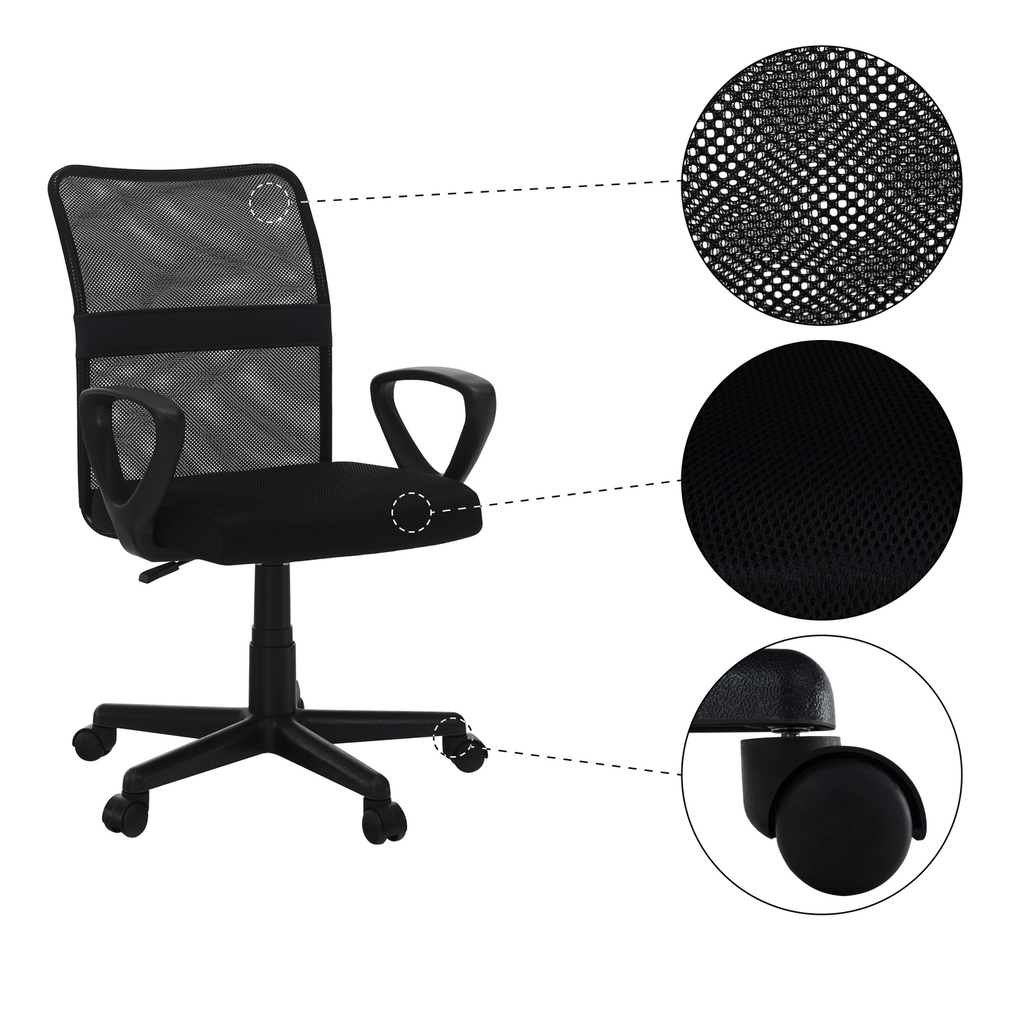 Scaun de birou, negru, REMO 3 NEW
