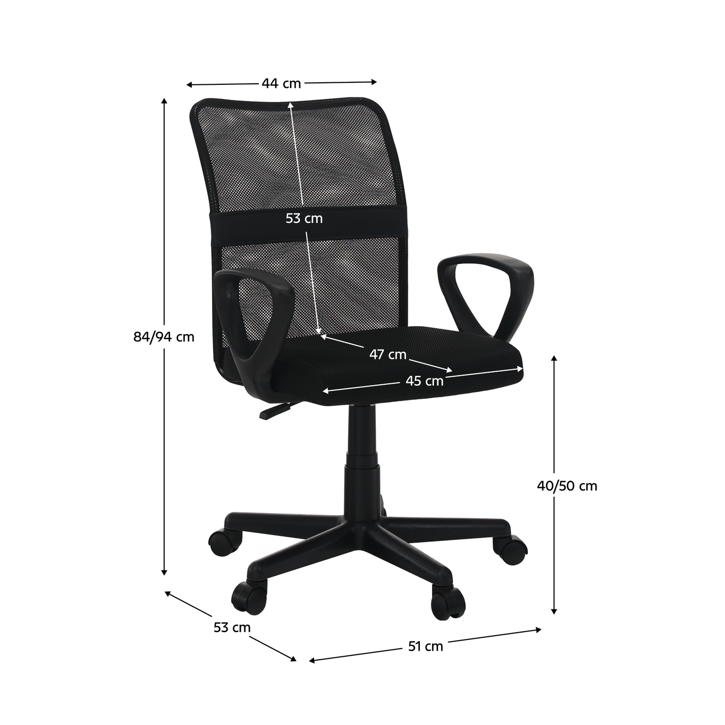 Scaun de birou, negru, REMO 3 NEW