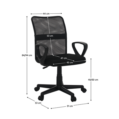Scaun de birou, negru, REMO 3 NEW