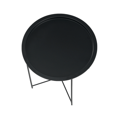 Măsuţă auxiliară cu tavă detaşabilă, negru, RENDER