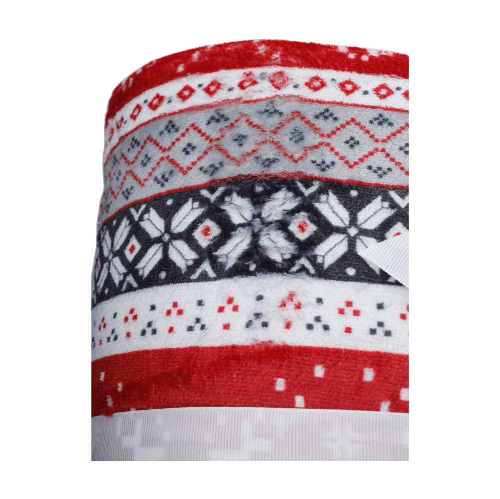 Pătură cu două feţe imitaţie miel, motiv iarnă, 150x200, RENIFE
