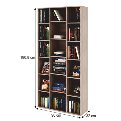 Dulap biblioraft înalt, PAL melaminat, stejar sonoma, DUNAJ  Tip13