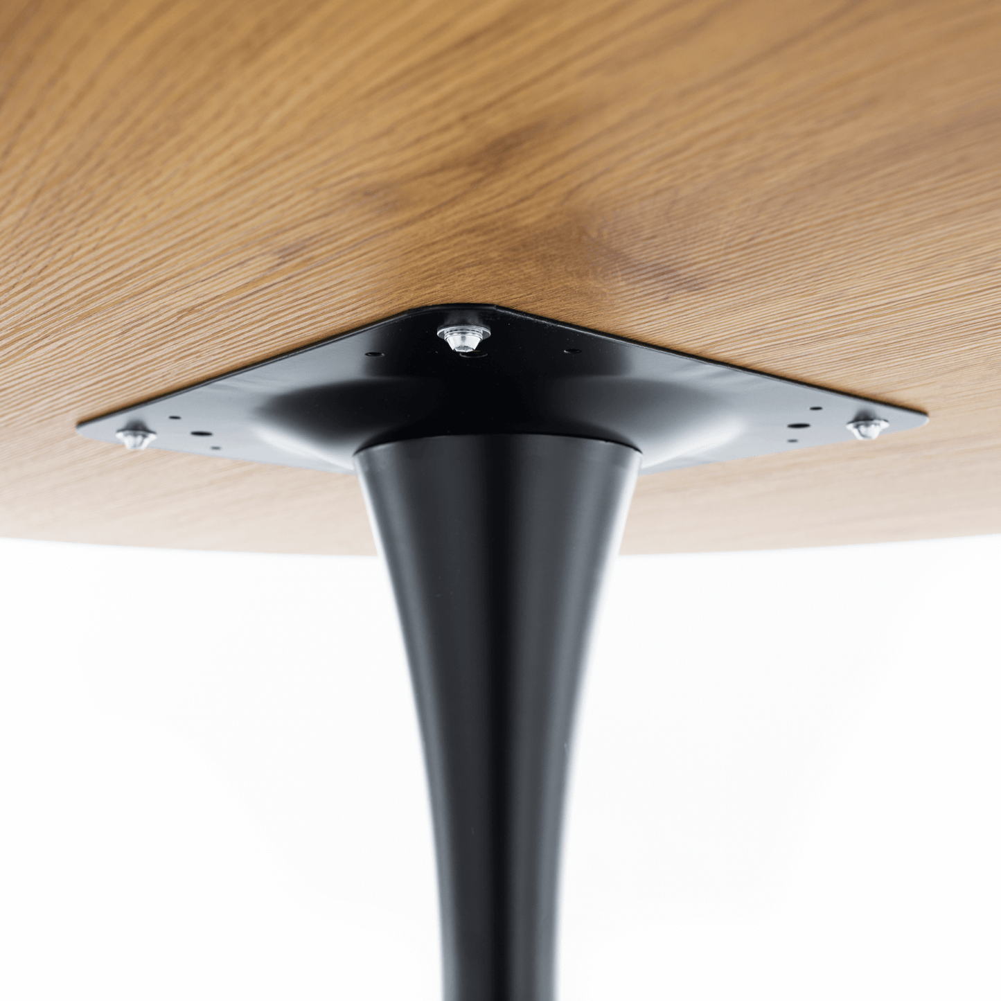 Masă de sufragerie, rotundă, stejar/negru, diametru 110 cm, REVENTON NEW