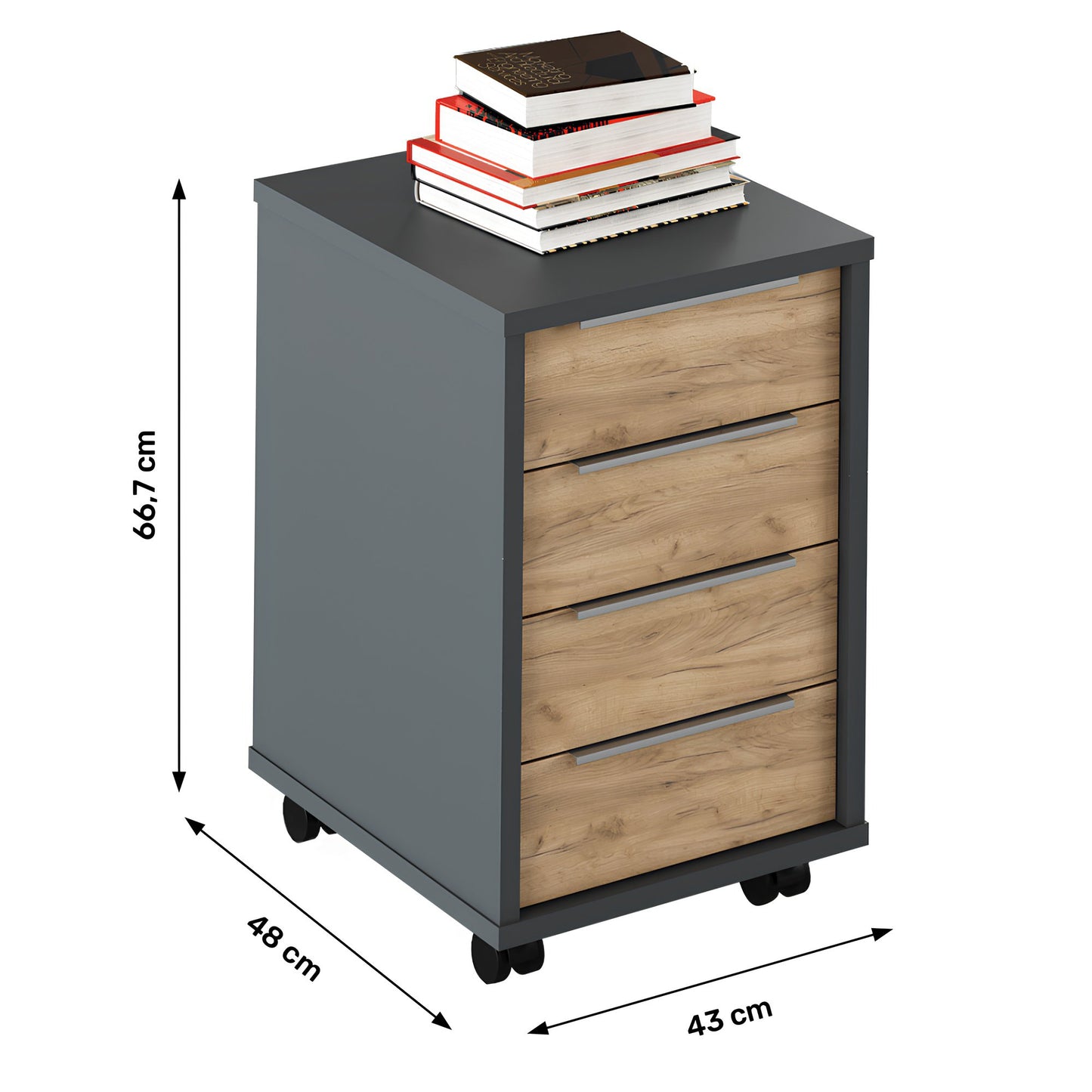 Container, grafit/stejar artisan, RIOMA NEW TYP 14