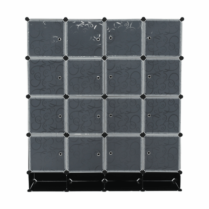 Organizator de dulap modular, negru / alb lapte, RODAN TYPE 2