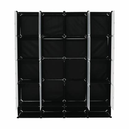 Organizator de dulap modular, negru / alb lapte, RODAN TYPE 2