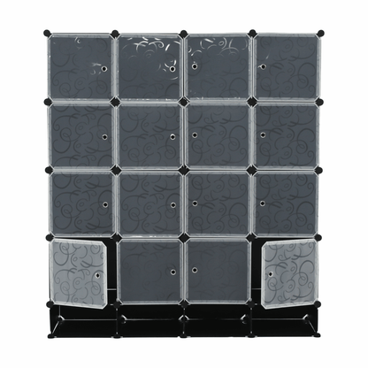 Organizator de dulap modular, negru / alb lapte, RODAN TYPE 2