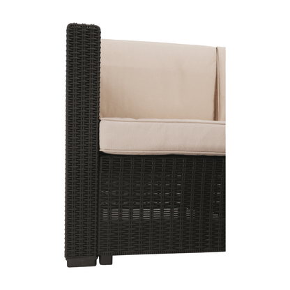 Set de grădină din rattan, 3 piese, maro/bej, RODEN