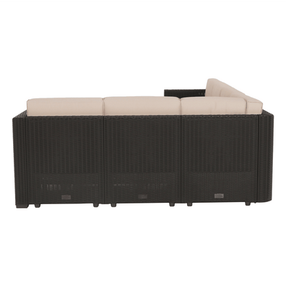 Set de grădină din rattan, 3 piese, maro/bej, RODEN