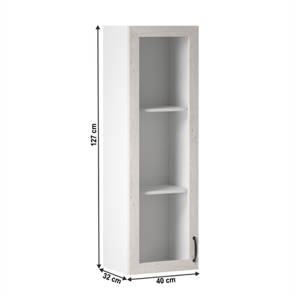 Dulap superior, alb/pin nordic, stânga, ROYAL W40S