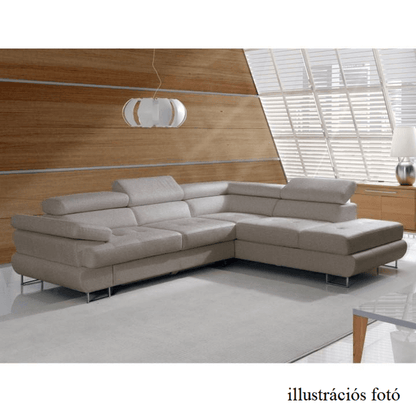 Set canapea cu spaţiu de depozitare, maro deschis melanj, material textil, dreapta, BUTON R