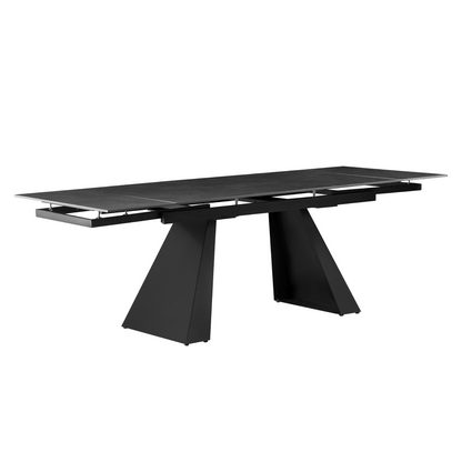 Masă dining extensibilă, grafit/neagră, 160-240,5x90 cm, SALAL