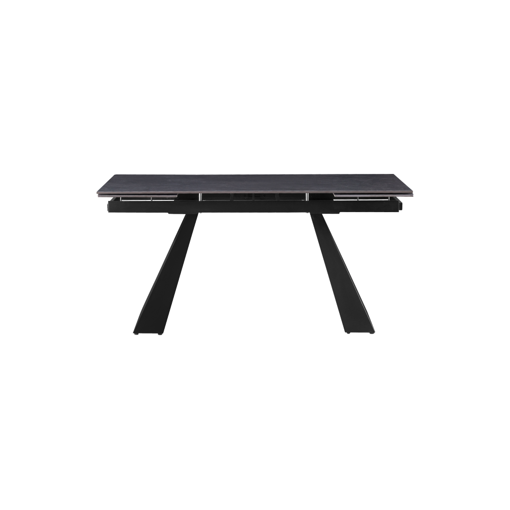 Masă dining extensibilă, grafit/neagră, 160-240,5x90 cm, SALAL